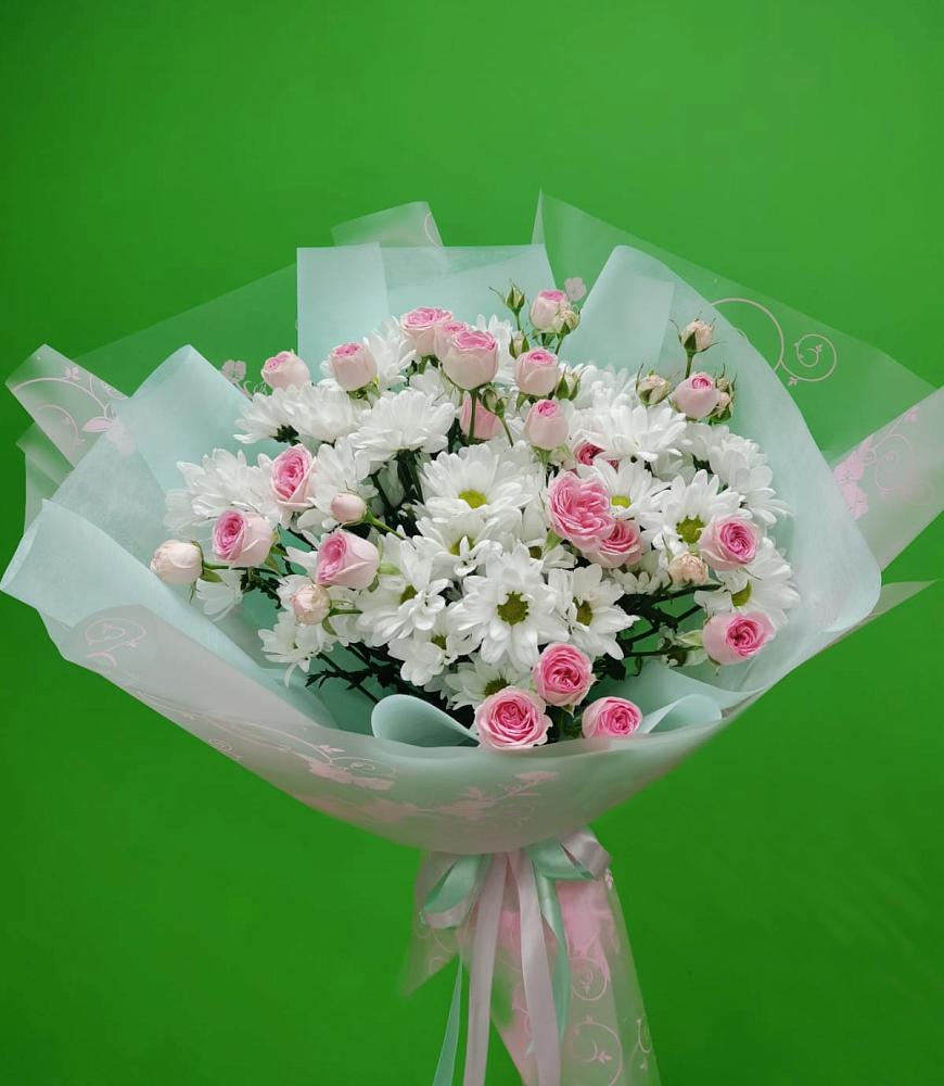 Букет цветов из: Розы и Хризантемы в Ангарске