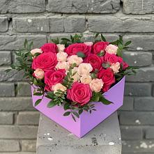 Цветочная композиция из Розы в коробке в Ангарске