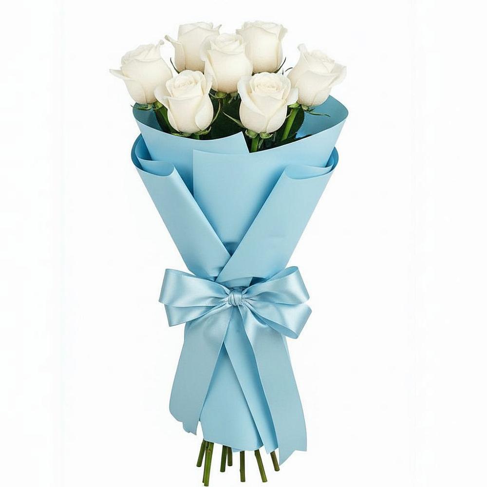 7 Белых роз Проуд в Ангарске Букет 7 белых роз Проуд в Ангарске