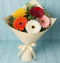 Букет праздник в Ангарске Букет цветов из:  Герберы в Ангарске