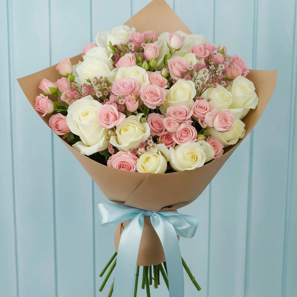 Букет романтичный подарок в Ангарске Букет цветов из: Розы в Ангарске