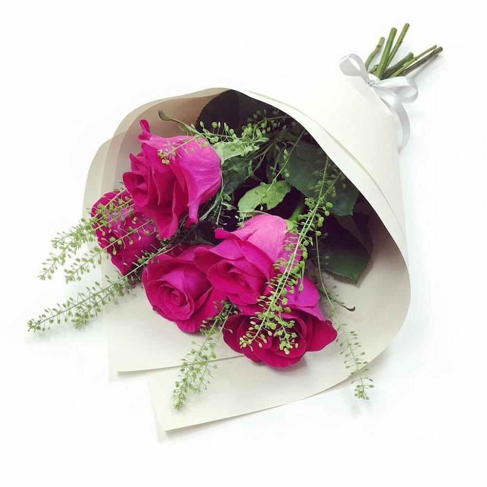 Букет ярко-розовый в Ангарске Букет цветов из: Розы в Ангарске