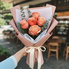 Букет персиковый аромат в Ангарске Букет цветов из:  Розы в Ангарске