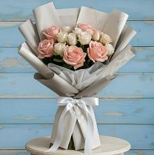 Букет Нежное облако в Ангарске Букет цветов из:  Розы в Ангарске