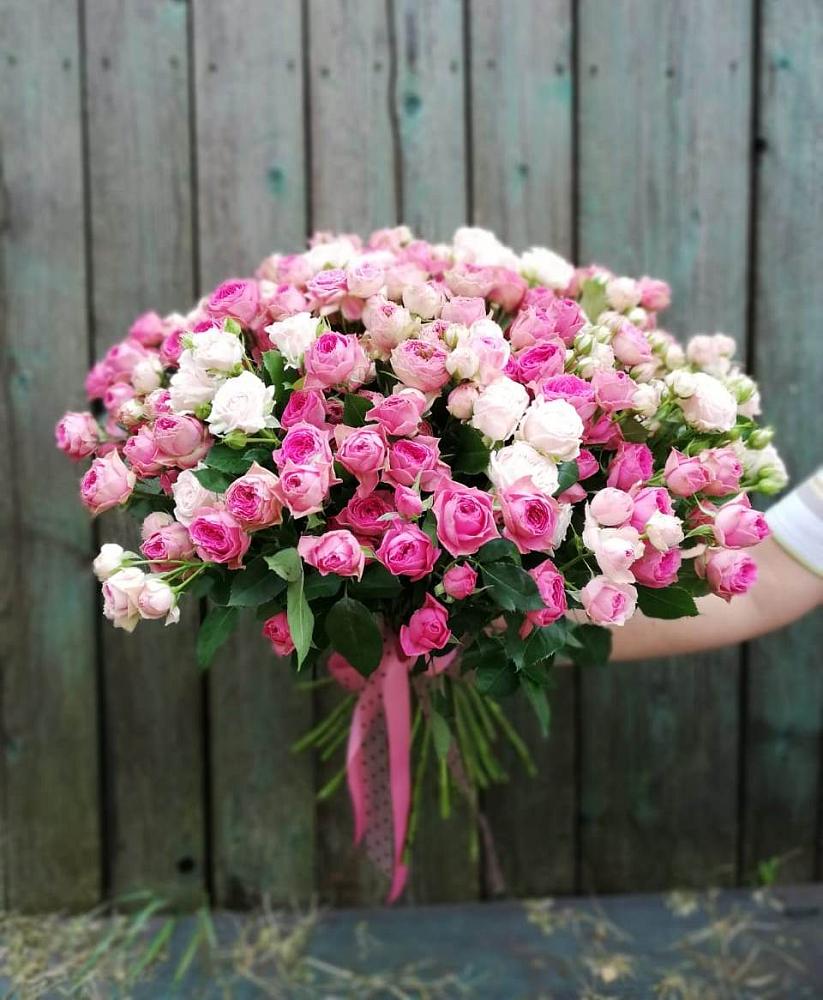 Розовые кустовые розы Натали и Лав Лидия в Ангарске Букет Розовые кустовые розы Натали и Лав Лидия в Ангарске
