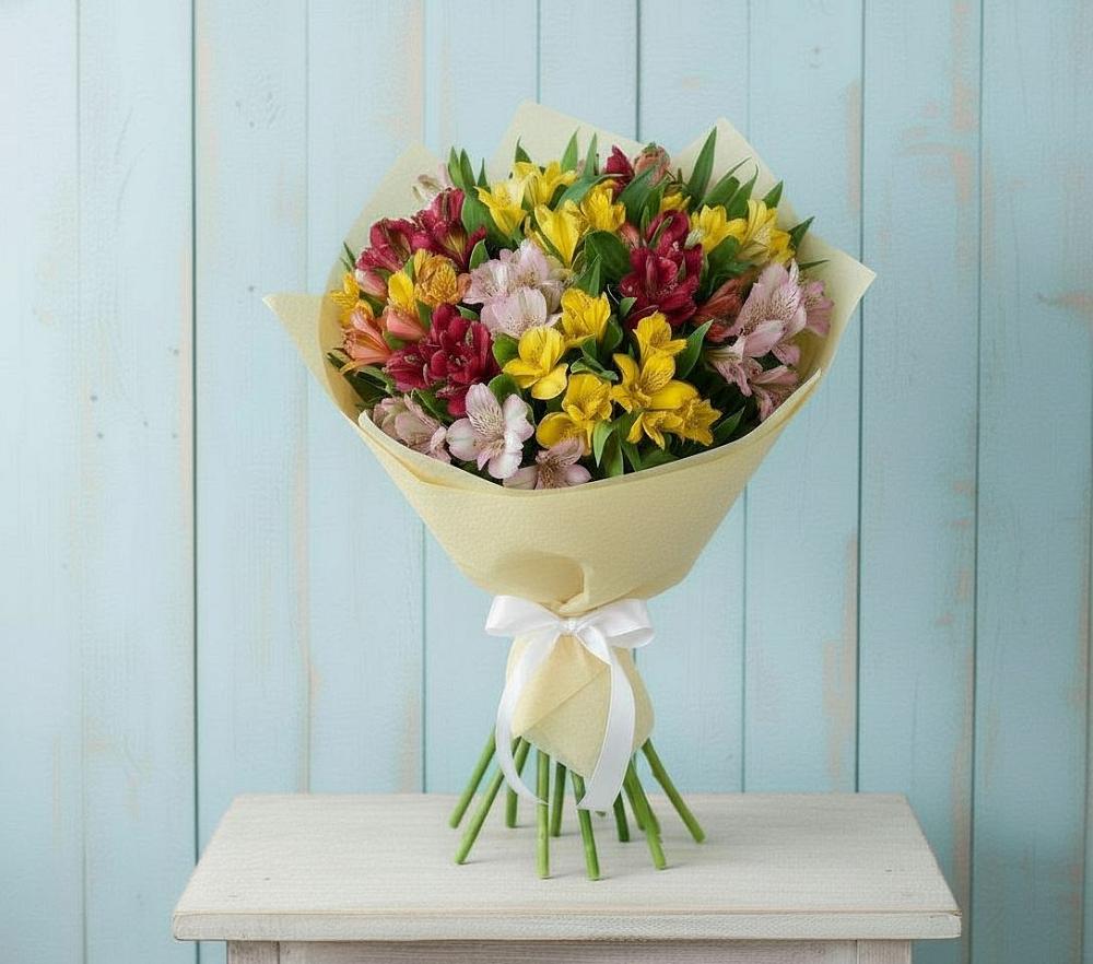 Букет Летние краски в Ангарске Букет цветов из: Альстромерии в Ангарске