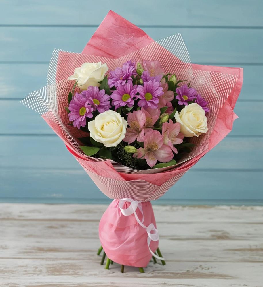 Букет комплимент в Ангарске Букет цветов из: Герберы в Ангарске