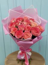 15 Розовых роз Равель в Ангарске Букет 15 Розовых роз Равель в Ангарске